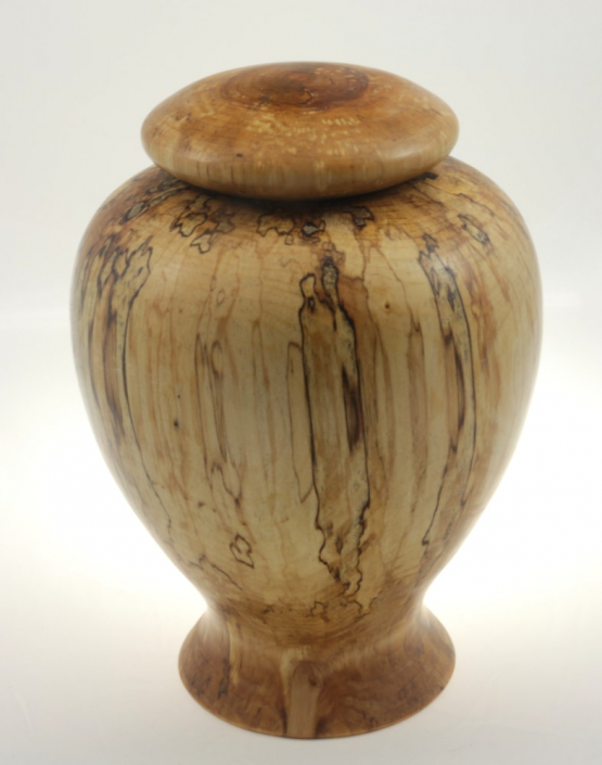 Wood funeral urn - #176a-Spalted White Birch 7,5 x 10,75in.