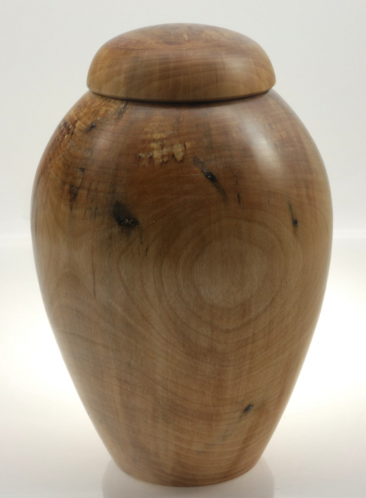 Wood funeral urn - #180a-Spalted White Birch 7,5 x 11,5in.