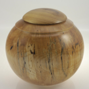 Wood funeral urn - #181-Spalted White Birch 9 x 8,5in.
