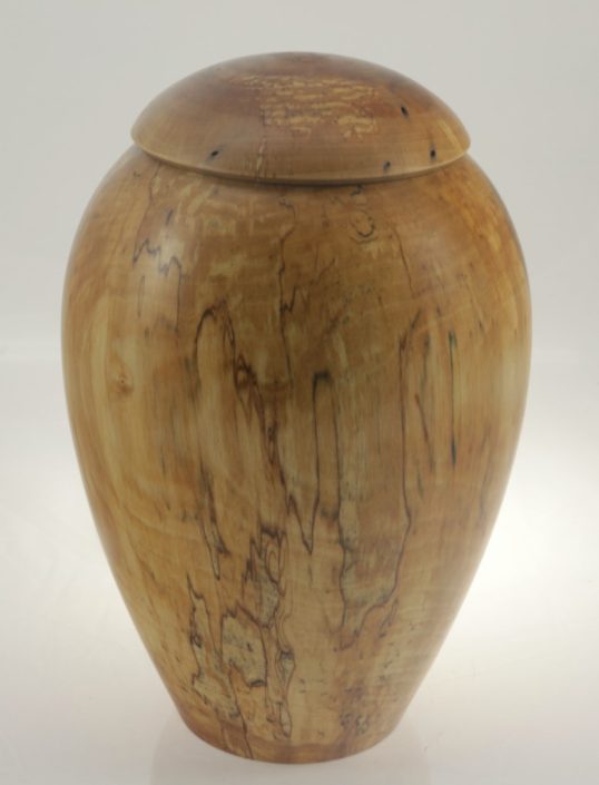Wood funeral urn - #187-Spalted White Birch 7,25 x 11in.