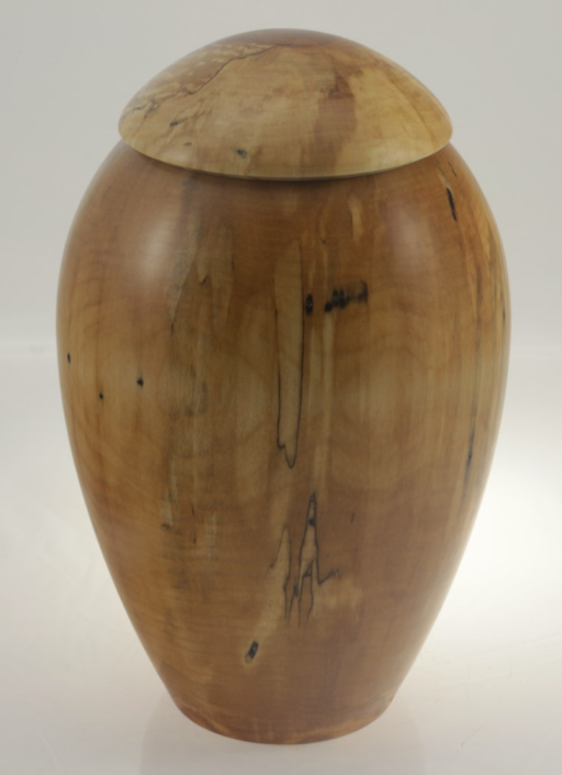 Wood funeral urn - #188-Spalted White Birch 7,25 x 11in.