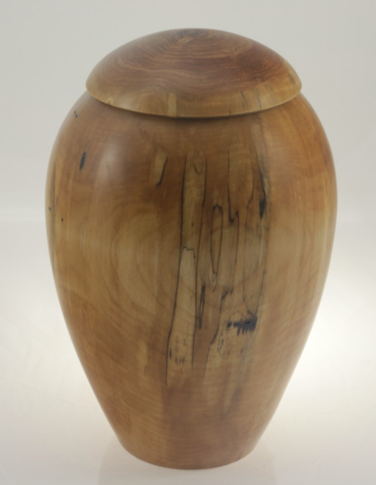 Wood funeral urn - #189-Spalted White Birch 7,25 x 11in.